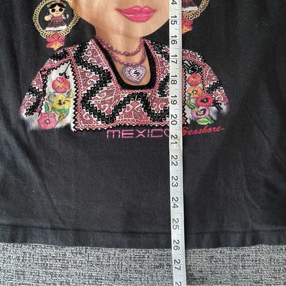 Frida Kahlo Women’s Black T-shirt Size XL Vibrant Multicolor Short Sleeve Top - Picture 6 of 9
